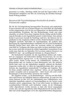 Bild der Seite - 213 - in Wirkungsevaluation mobiler Jugendarbeit - Methodische Zugänge und empirische Ergebnisse