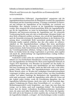 Bild der Seite - 217 - in Wirkungsevaluation mobiler Jugendarbeit - Methodische Zugänge und empirische Ergebnisse