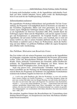 Image of the Page - 250 - in Wirkungsevaluation mobiler Jugendarbeit - Methodische Zugänge und empirische Ergebnisse