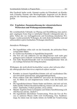 Image of the Page - 261 - in Wirkungsevaluation mobiler Jugendarbeit - Methodische Zugänge und empirische Ergebnisse