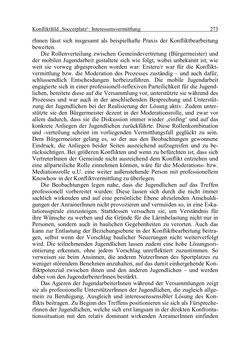 Image of the Page - 273 - in Wirkungsevaluation mobiler Jugendarbeit - Methodische Zugänge und empirische Ergebnisse
