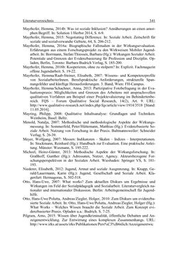 Image of the Page - 341 - in Wirkungsevaluation mobiler Jugendarbeit - Methodische Zugänge und empirische Ergebnisse