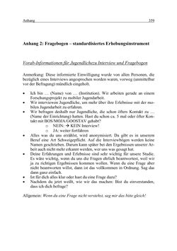 Image of the Page - 359 - in Wirkungsevaluation mobiler Jugendarbeit - Methodische Zugänge und empirische Ergebnisse