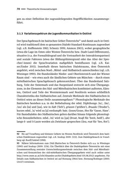 Image of the Page - 70 - in Jugendkommunikation und Dialekt - Syntax gesprochener Sprache bei Jugendlichen in Osttirol