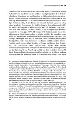 Image of the Page - 73 - in Jugendkommunikation und Dialekt - Syntax gesprochener Sprache bei Jugendlichen in Osttirol