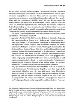 Bild der Seite - 83 - in Jugendkommunikation und Dialekt - Syntax gesprochener Sprache bei Jugendlichen in Osttirol