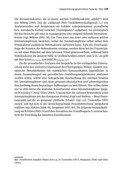 Image of the Page - 119 - in Jugendkommunikation und Dialekt - Syntax gesprochener Sprache bei Jugendlichen in Osttirol
