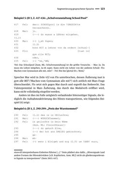 Bild der Seite - 123 - in Jugendkommunikation und Dialekt - Syntax gesprochener Sprache bei Jugendlichen in Osttirol
