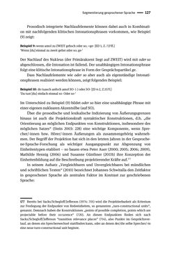Bild der Seite - 127 - in Jugendkommunikation und Dialekt - Syntax gesprochener Sprache bei Jugendlichen in Osttirol