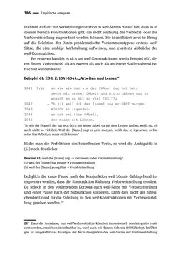 Image of the Page - 186 - in Jugendkommunikation und Dialekt - Syntax gesprochener Sprache bei Jugendlichen in Osttirol