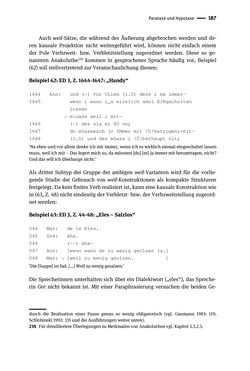 Image of the Page - 187 - in Jugendkommunikation und Dialekt - Syntax gesprochener Sprache bei Jugendlichen in Osttirol