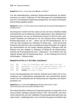 Image of the Page - 214 - in Jugendkommunikation und Dialekt - Syntax gesprochener Sprache bei Jugendlichen in Osttirol