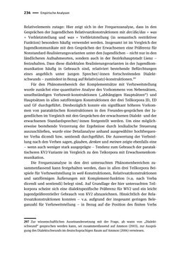 Bild der Seite - 234 - in Jugendkommunikation und Dialekt - Syntax gesprochener Sprache bei Jugendlichen in Osttirol