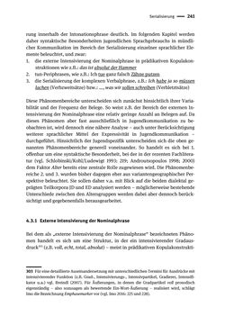 Bild der Seite - 241 - in Jugendkommunikation und Dialekt - Syntax gesprochener Sprache bei Jugendlichen in Osttirol