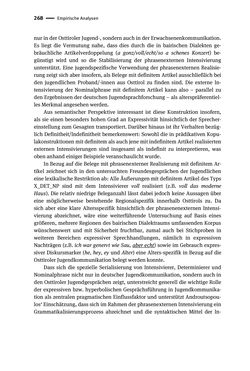 Bild der Seite - 268 - in Jugendkommunikation und Dialekt - Syntax gesprochener Sprache bei Jugendlichen in Osttirol