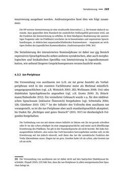 Bild der Seite - 269 - in Jugendkommunikation und Dialekt - Syntax gesprochener Sprache bei Jugendlichen in Osttirol