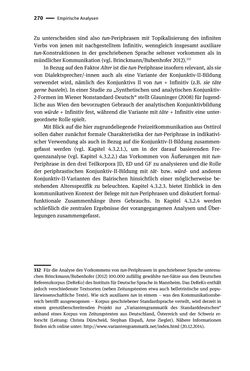 Bild der Seite - 270 - in Jugendkommunikation und Dialekt - Syntax gesprochener Sprache bei Jugendlichen in Osttirol