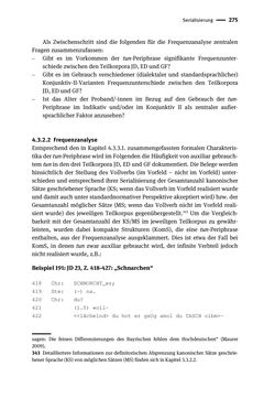 Image of the Page - 275 - in Jugendkommunikation und Dialekt - Syntax gesprochener Sprache bei Jugendlichen in Osttirol