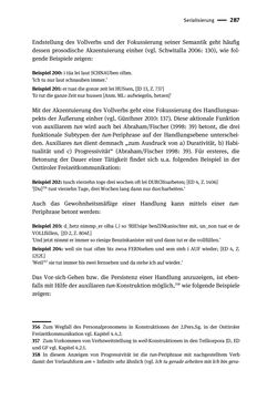 Image of the Page - 287 - in Jugendkommunikation und Dialekt - Syntax gesprochener Sprache bei Jugendlichen in Osttirol