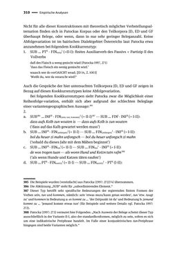 Image of the Page - 310 - in Jugendkommunikation und Dialekt - Syntax gesprochener Sprache bei Jugendlichen in Osttirol