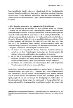 Image of the Page - 323 - in Jugendkommunikation und Dialekt - Syntax gesprochener Sprache bei Jugendlichen in Osttirol