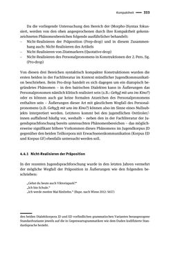 Image of the Page - 333 - in Jugendkommunikation und Dialekt - Syntax gesprochener Sprache bei Jugendlichen in Osttirol