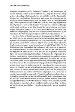 Image of the Page - 360 - in Jugendkommunikation und Dialekt - Syntax gesprochener Sprache bei Jugendlichen in Osttirol
