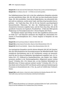 Image of the Page - 370 - in Jugendkommunikation und Dialekt - Syntax gesprochener Sprache bei Jugendlichen in Osttirol