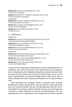 Bild der Seite - 381 - in Jugendkommunikation und Dialekt - Syntax gesprochener Sprache bei Jugendlichen in Osttirol