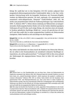 Bild der Seite - 384 - in Jugendkommunikation und Dialekt - Syntax gesprochener Sprache bei Jugendlichen in Osttirol