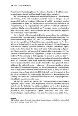 Bild der Seite - 396 - in Jugendkommunikation und Dialekt - Syntax gesprochener Sprache bei Jugendlichen in Osttirol