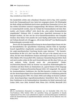 Bild der Seite - 398 - in Jugendkommunikation und Dialekt - Syntax gesprochener Sprache bei Jugendlichen in Osttirol