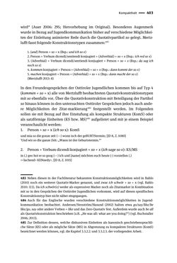 Bild der Seite - 403 - in Jugendkommunikation und Dialekt - Syntax gesprochener Sprache bei Jugendlichen in Osttirol