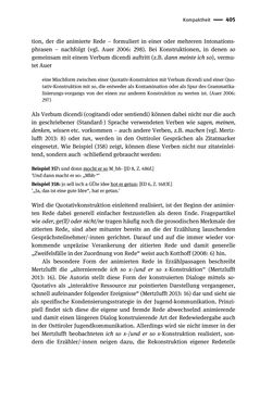 Bild der Seite - 405 - in Jugendkommunikation und Dialekt - Syntax gesprochener Sprache bei Jugendlichen in Osttirol