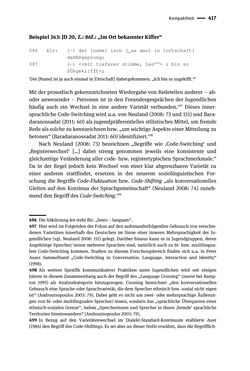 Bild der Seite - 417 - in Jugendkommunikation und Dialekt - Syntax gesprochener Sprache bei Jugendlichen in Osttirol