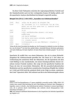 Bild der Seite - 418 - in Jugendkommunikation und Dialekt - Syntax gesprochener Sprache bei Jugendlichen in Osttirol