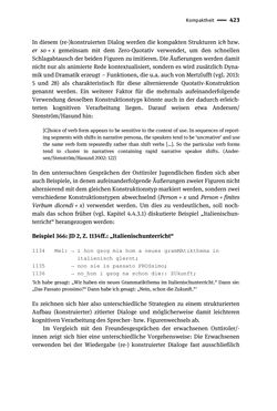 Image of the Page - 423 - in Jugendkommunikation und Dialekt - Syntax gesprochener Sprache bei Jugendlichen in Osttirol