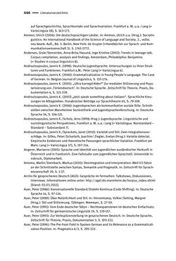 Bild der Seite - 446 - in Jugendkommunikation und Dialekt - Syntax gesprochener Sprache bei Jugendlichen in Osttirol