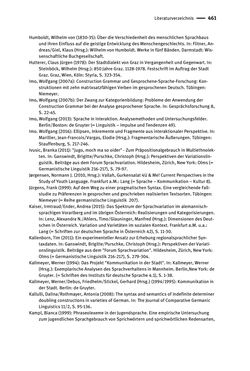 Image of the Page - 461 - in Jugendkommunikation und Dialekt - Syntax gesprochener Sprache bei Jugendlichen in Osttirol