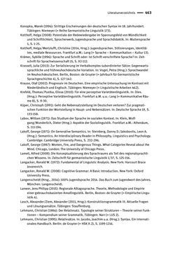 Image of the Page - 463 - in Jugendkommunikation und Dialekt - Syntax gesprochener Sprache bei Jugendlichen in Osttirol