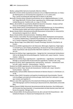 Bild der Seite - 466 - in Jugendkommunikation und Dialekt - Syntax gesprochener Sprache bei Jugendlichen in Osttirol