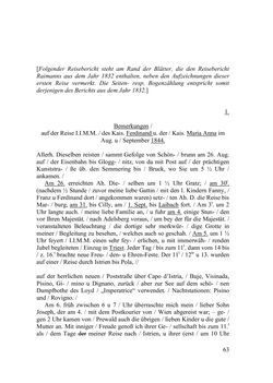 Image of the Page - 63 - in Des Kaisers Leibarzt auf Reisen - Johann Nepomuk Raimanns Reise mit Kaiser Franz I. im Jahre 1832