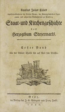 Image of the Page - (000005) - in Staat- und Kirchengeschichte des Herzogthum Steyermarks, Volume 1 & 2