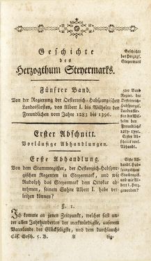 Image of the Page - (000005) - in Staat- und Kirchengeschichte des Herzogthum Steyermarks, Volume 5