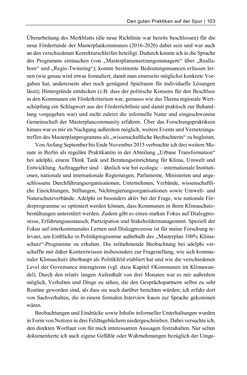 Image of the Page - 103 - in Kommunen im Klimawandel - Best Practices als Chance zur grünen Transformation?