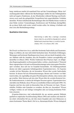 Image of the Page - 104 - in Kommunen im Klimawandel - Best Practices als Chance zur grünen Transformation?