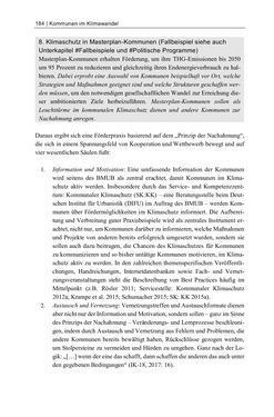 Bild der Seite - 184 - in Kommunen im Klimawandel - Best Practices als Chance zur grünen Transformation?