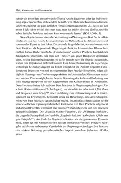 Image of the Page - 190 - in Kommunen im Klimawandel - Best Practices als Chance zur grünen Transformation?