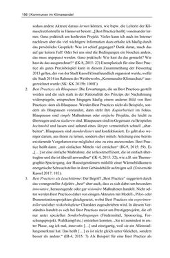 Image of the Page - 196 - in Kommunen im Klimawandel - Best Practices als Chance zur grünen Transformation?
