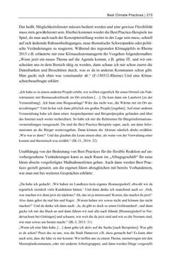 Image of the Page - 213 - in Kommunen im Klimawandel - Best Practices als Chance zur grünen Transformation?